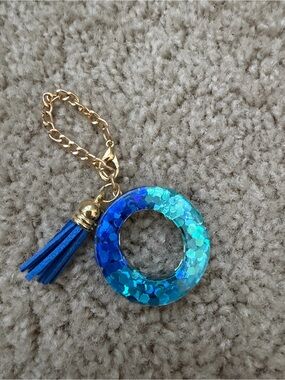 Blue Ombre Glitter with Tassel Cup Accessory